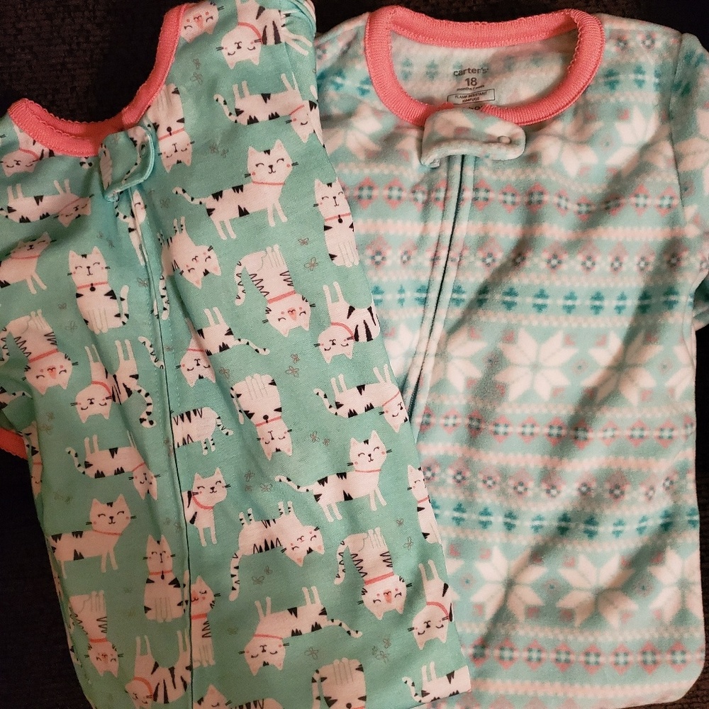 18m girls footed pajamas
